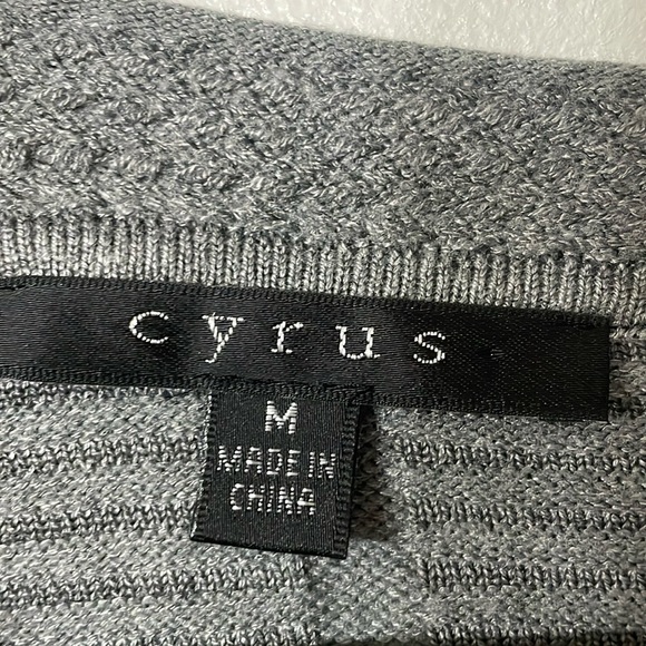 Cyrus Grey Sweater Ribbed Rayon Nylon Winter Fall Classic Modern Size Medium - Picture 3 of 5